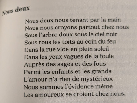 Le texte du poème "Nous deux